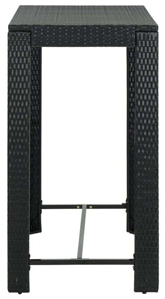 Fekete polyrattan kerti bárasztal 100 x 60,5 x 110,5 cm