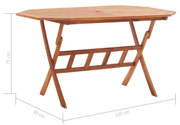 Akácfa Összecsukható Kerti Asztal - 135x85x75 cm