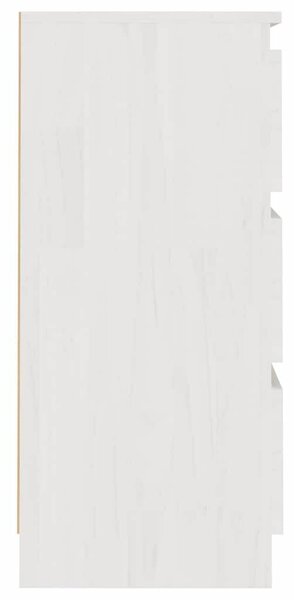 Fenyőfa Éjjeliszekrény - 2 db - Fehér - 40x29,5x64 cm