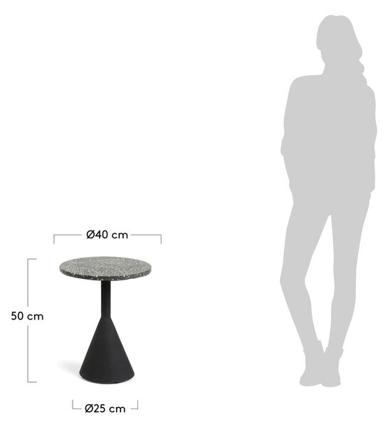 Kerek kerti kisasztal terrazzo asztallappal ø 40 cm Melano – Kave Home