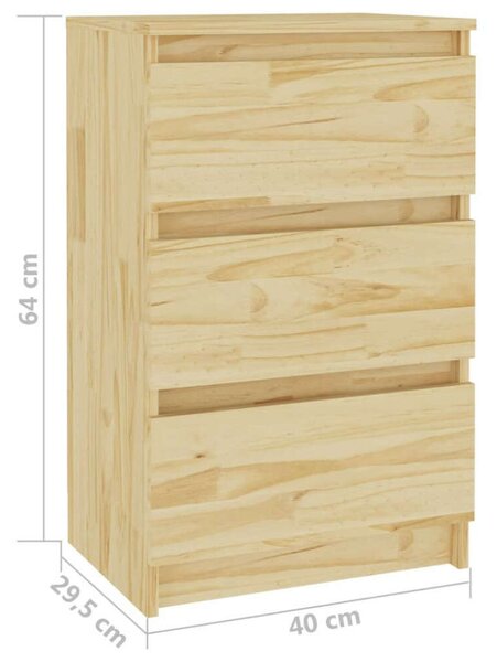 VIDAXL - Fenyőfa Éjjeliszekrény Szett - 2 db - 40x29,5x64 cm