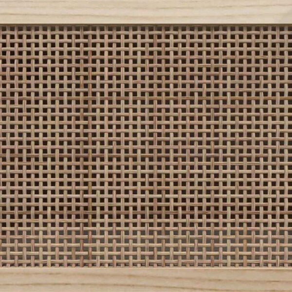 Fenyő-Rattan TV Szekrény - Fehér - 80x30x40 cm