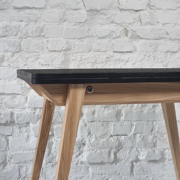 Bővíthető étkezőasztal kőrisfa dekoros asztallappal 65x90 cm Envelope – Ragaba