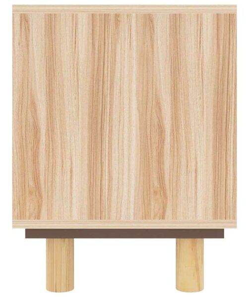 Barna fenyőfa és természetes rattan tv-szekrény 105x30x40 cm