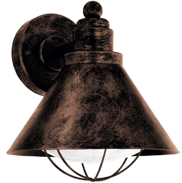 Eglo Barrosela sarokra szerelhető kültéri fali lámpa, antik vörösréz, 1xE27 foglalattal