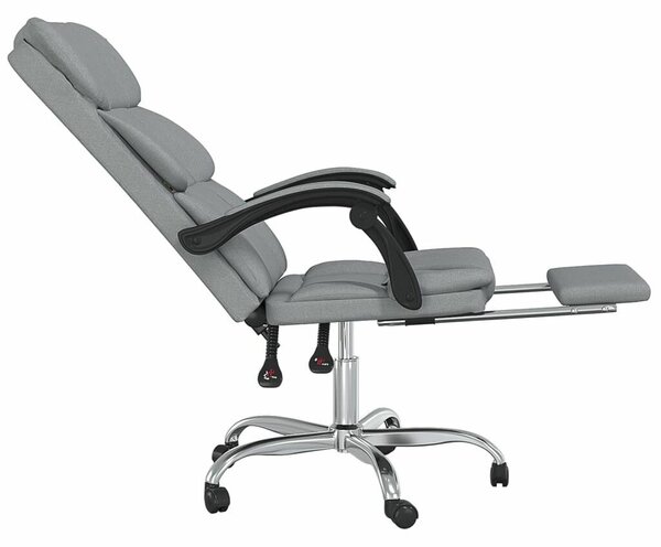 HomeOffice - Dönthető Irodaszék Lábtartóval - Világosszürke