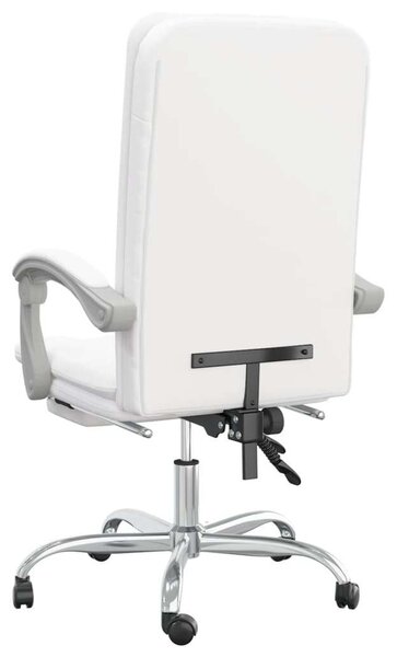 VidaXL Dönthető irodai szék, fehér, műbőr