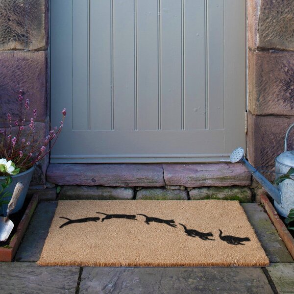 Kókuszrost lábtörlő 40x60 cm Jumping Cats – Artsy Doormats