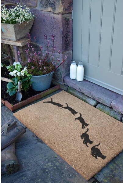 Kókuszrost lábtörlő 40x60 cm Jumping Cats – Artsy Doormats