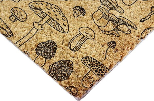 Kókuszrost lábtörlő 40x60 cm Mushrooms – Artsy Doormats