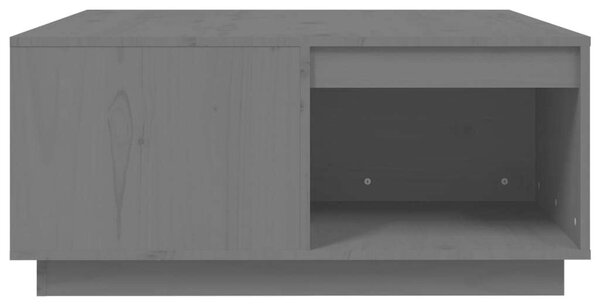 VIDAXL - Szürke Tömör Fenyőfa Dohányzóasztal - Tárolóval - 80x81x36,5cm