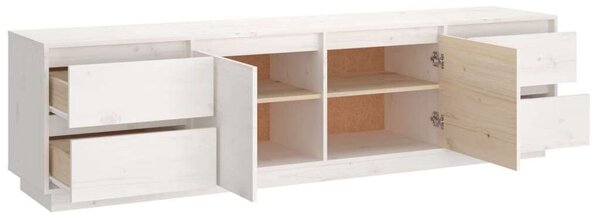 VIDAXL - Fehér Tömör Fenyőfa TV Szekrény - 176x37x47,5 cm