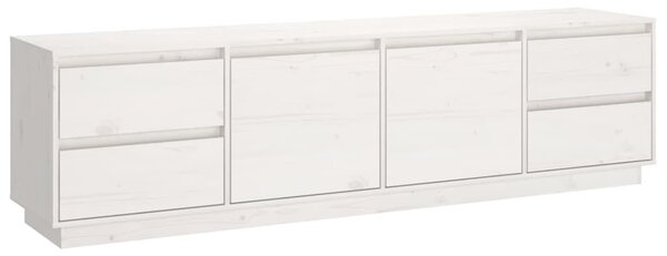 VIDAXL - Fehér Tömör Fenyőfa TV Szekrény - 176x37x47,5 cm