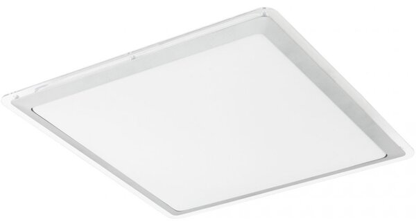 Eglo Competa 1 szögletes mennyezeti LED lámpa, 43x43 cm, fehér-ezüst