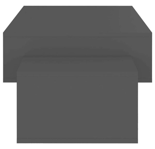 Modern Dohányzóasztal - Fekete - 3 Rekeszes - 105x55x32 cm