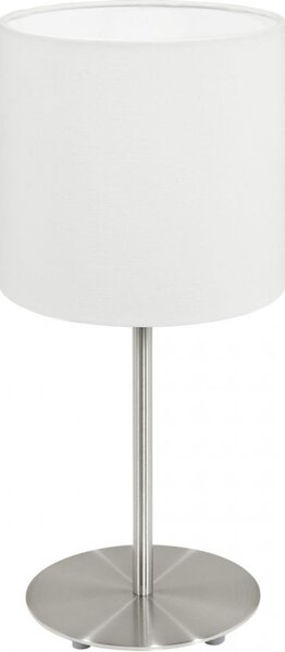 Eglo Pasteri asztali lámpa, fehér-nikkel, 1xE14 foglalattal