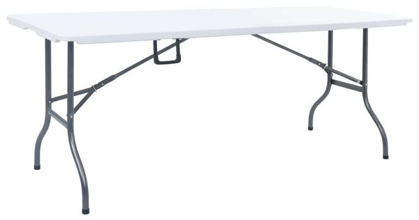 Fehér hdpe összecsukható kerti asztal 180 x 72 x 72 cm
