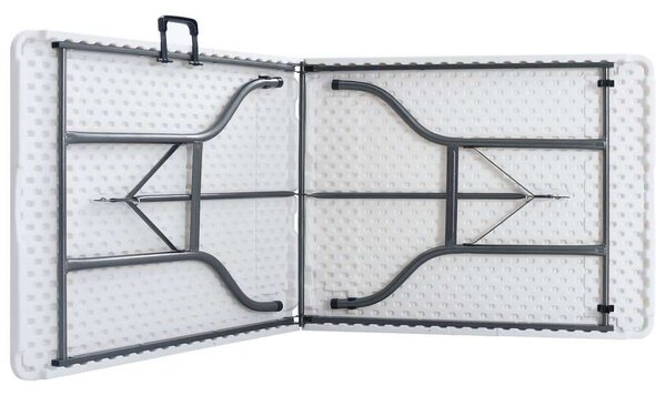 Fehér hdpe összecsukható kerti asztal 180 x 72 x 72 cm