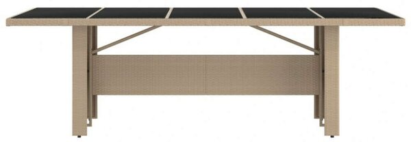 VidaXL Kerti Asztal - Polyrattan - Üveglap - 240x90 cm