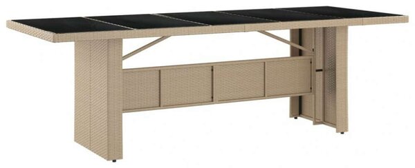 VidaXL Kerti Asztal - Polyrattan - Üveglap - 240x90 cm