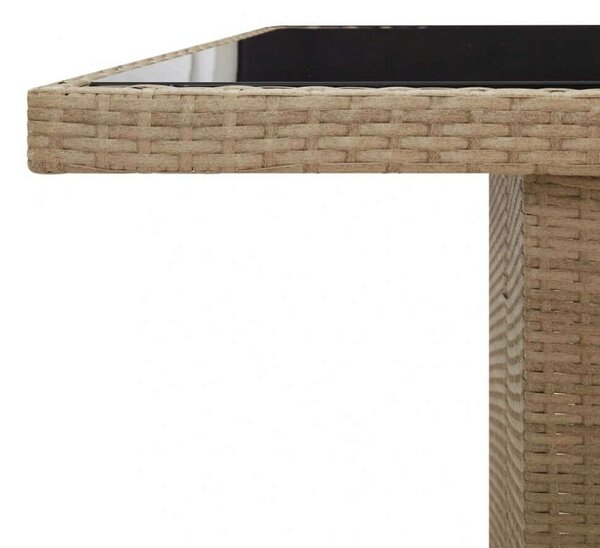 VidaXL Kerti Asztal - Polyrattan - Üveglap - 240x90 cm