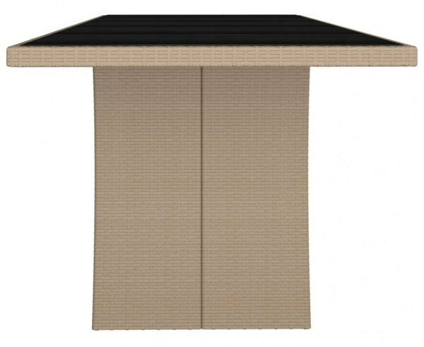 VidaXL Kerti Asztal - Polyrattan - Üveglap - 240x90 cm