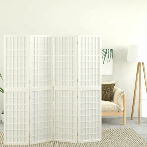 VidaXL Japán Paraván - 4 Panel - Fehér - 160x170 cm