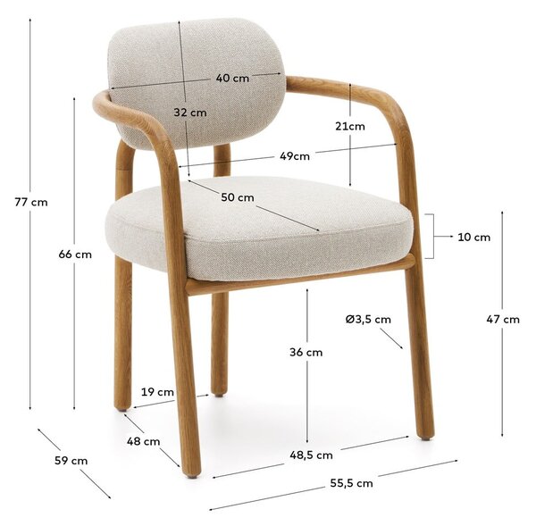 Barna-krémszínű étkezőszék Melqui – Kave Home
