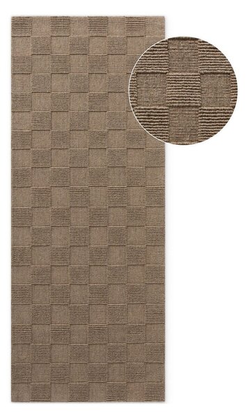 Barna kézi szövésű gyapjú futószőnyeg 80x200 cm Scala – Villeroy&Boch