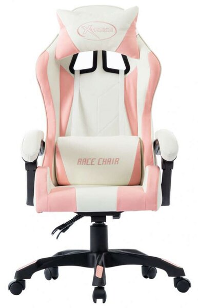 Gamer szék - Rózsaszín-Fehér Gamer szék - Ergonomikus
