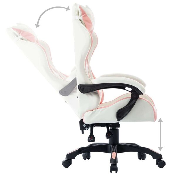Gamer szék - Rózsaszín-Fehér Gamer szék - Ergonomikus