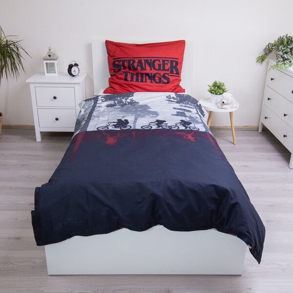 Egyszemélyes pamut gyerek ágyneműhuzat 140x200 cm Stranger Things "Upside Down" – Jerry Fabrics
