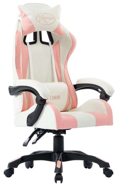 Gamer szék - Rózsaszín-Fehér Gamer szék - Ergonomikus