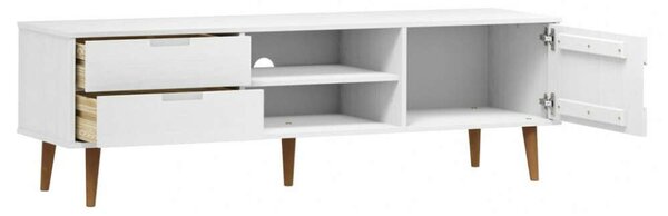VidaXL Fehér Fenyőfa TV-szekrény - 158x40x49 cm