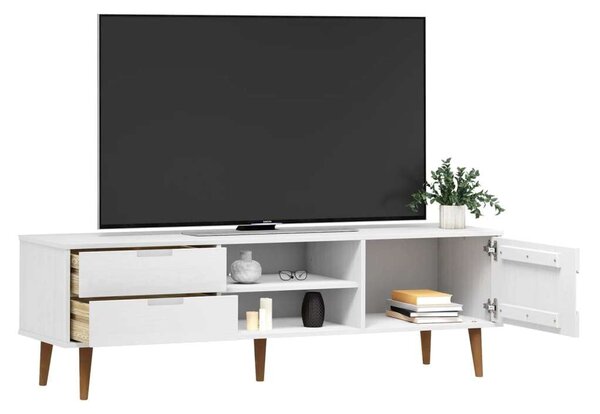 VidaXL Fehér Fenyőfa TV-szekrény - 158x40x49 cm