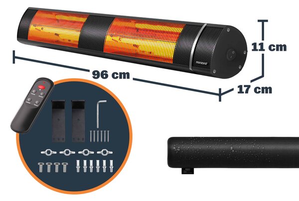 Deuba Sugárzó hősugárzó 3000 W - fekete