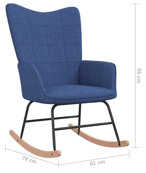Modern Kék Hintaszék Lábtartóval - Szövet