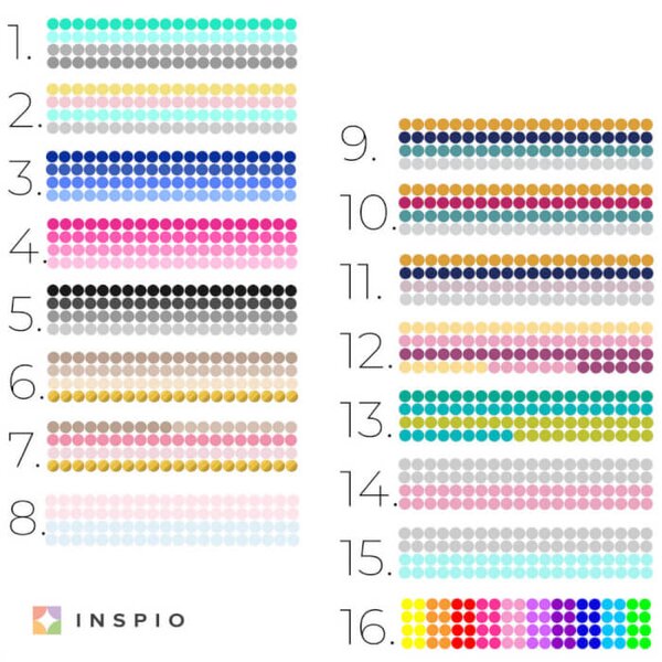 INSPIO - átragasztható textil matrica - Pöttyös fal pasztell színben