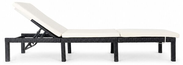 Furnigo Marbella kerti napozóágy fekete - bézs párna