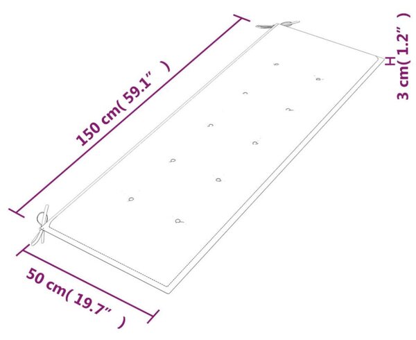 Batavia Teakfa Pad - Kertbútor - 150 cm