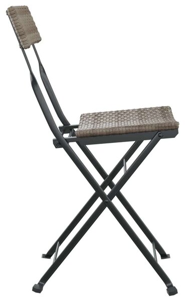 Polyrattan Bisztrószék - Szürke - 8 db - Összecsukható