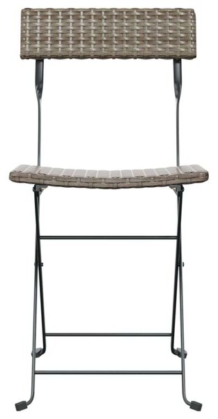 Polyrattan Bisztrószék - Szürke - 8 db - Összecsukható