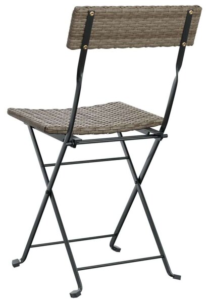 Polyrattan Bisztrószék - Szürke - 8 db - Összecsukható