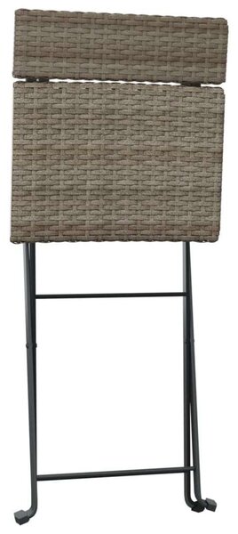 Polyrattan Bisztrószék - Szürke - 8 db - Összecsukható