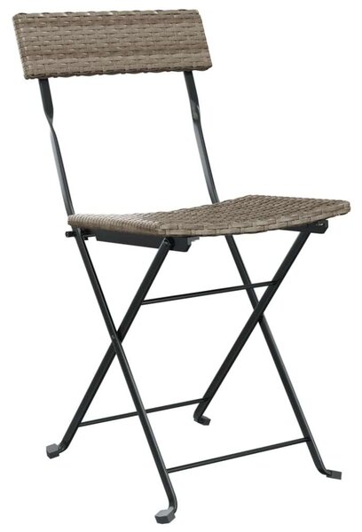 Polyrattan Bisztrószék - Szürke - 8 db - Összecsukható