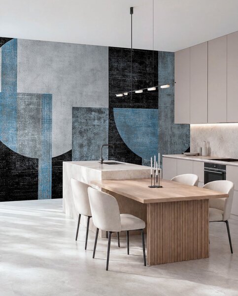 Fotótapéta Modern texturált absztrakció fekete és kék színben, Fotótapéta design, w07878v1 : Uwalls.hu