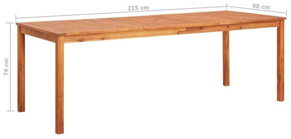Tömör akácfa kerti asztal 215 x 90 x 74 cm