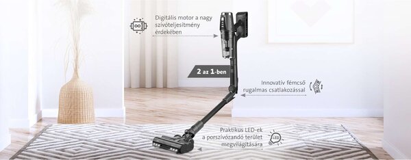 Eta 223290000 Sonar Vezeték nélküli álló Porszívó, Fekete