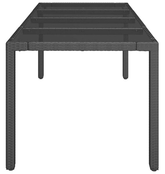 Polyrattan Kerti Asztal - Üveglap - 190x90 cm