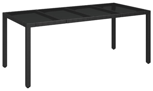Polyrattan Kerti Asztal - Üveglap - 190x90 cm